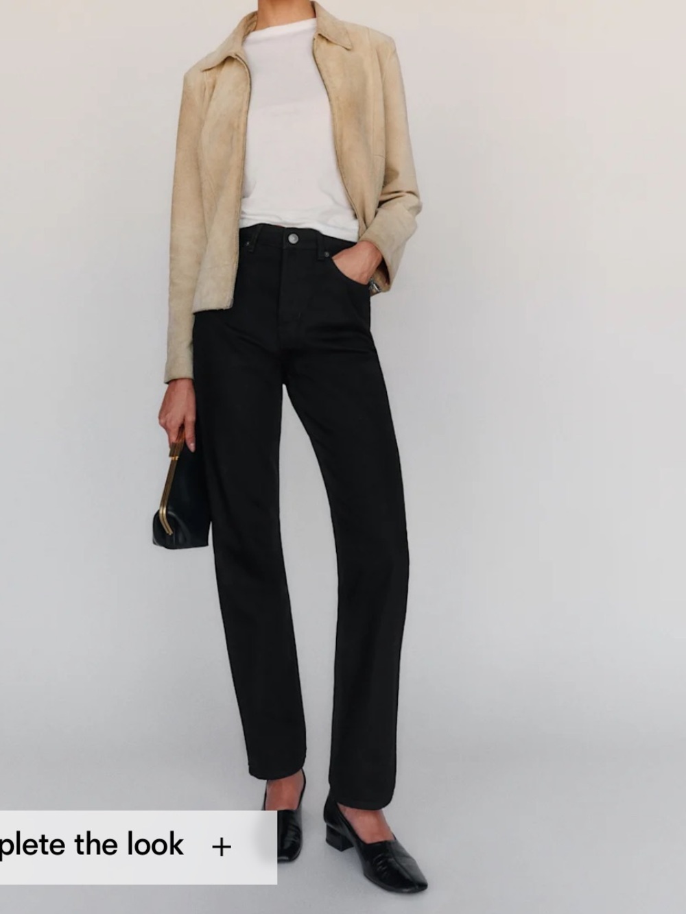 Reformation Cynthia High Rise Straight Jeans in Black